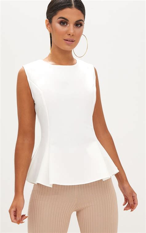 white peplum top celine|bloomingdale's peplum tops.